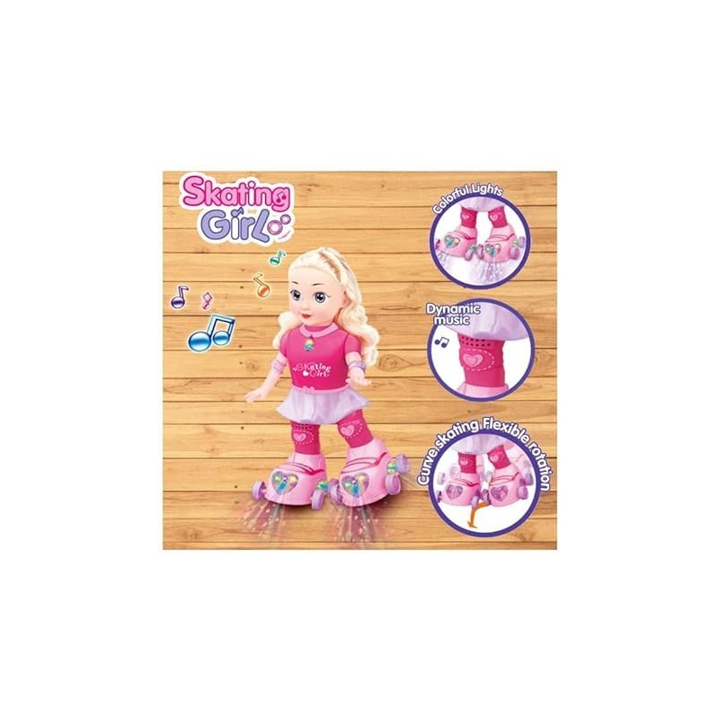 Papusa interactiva pe role,Skating Girl,Roz