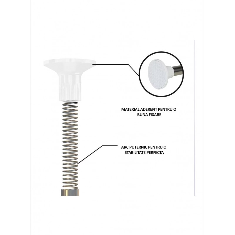 Raft pentru baie,4 nivele, 3 carlige, suport prosop, reglabil 100-320 cm, montare pe colt, alb