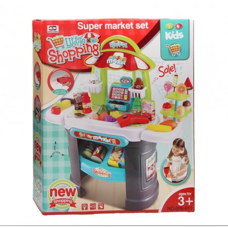 Supermarket pentru copii cu casa de marcat, 61 de piese