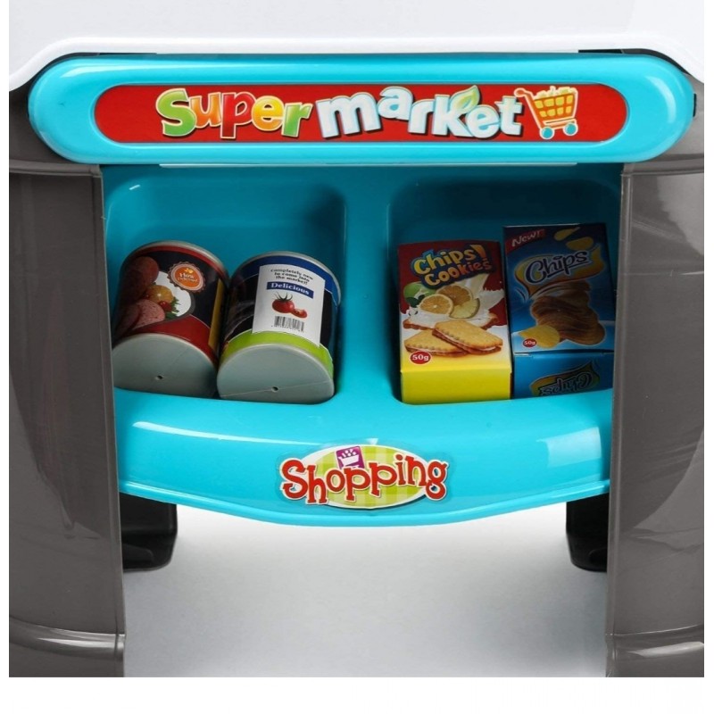 Supermarket pentru copii cu casa de marcat, 61 de piese