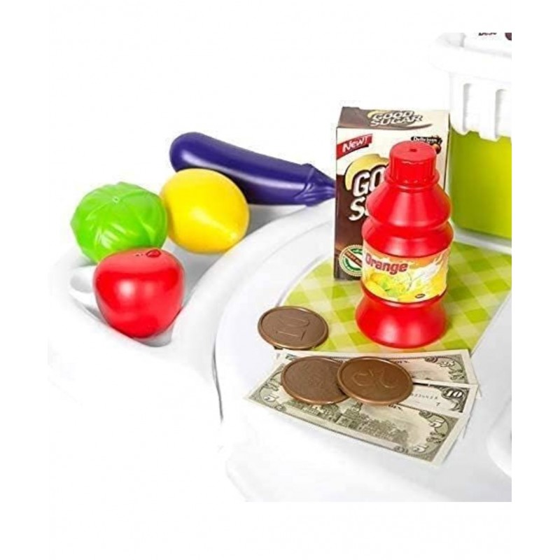 Supermarket pentru copii cu casa de marcat, 61 de piese