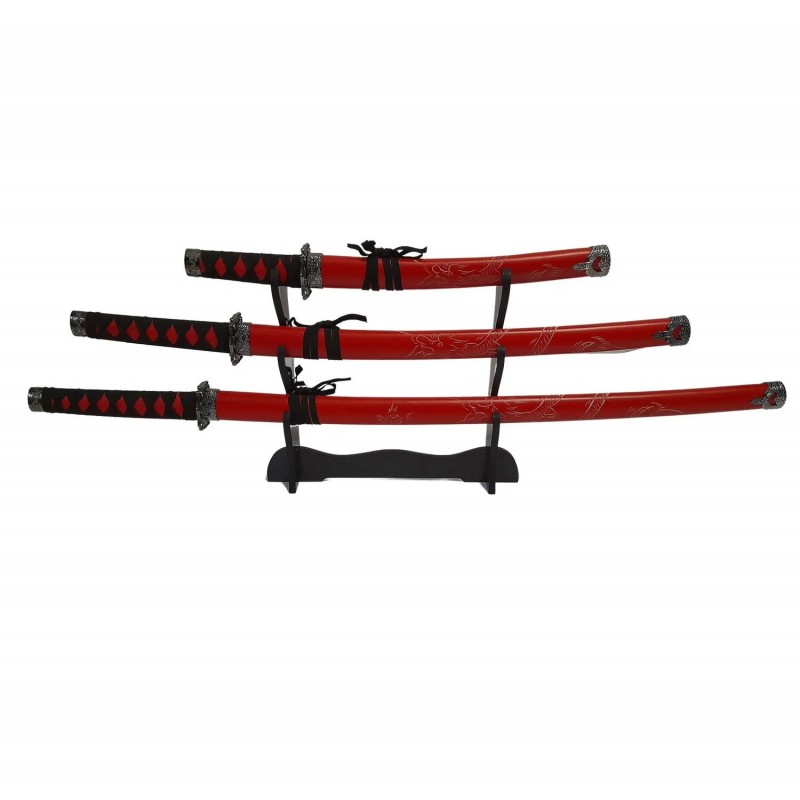 Set săbii katane decorative ROSU