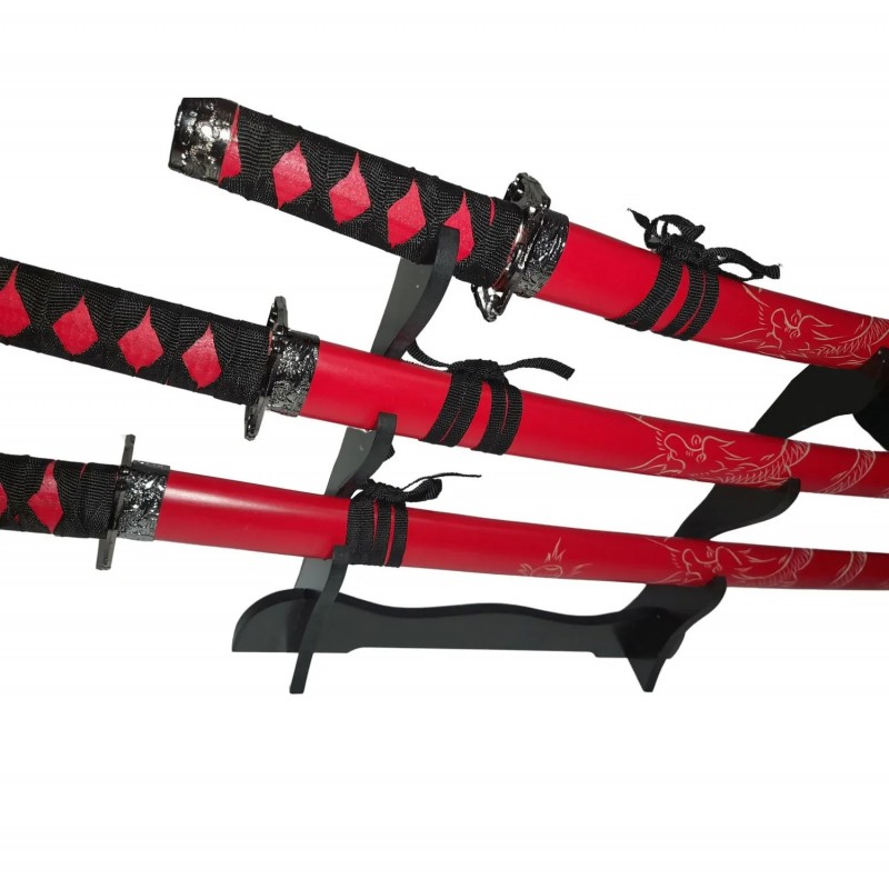 Set săbii katane decorative ROSU