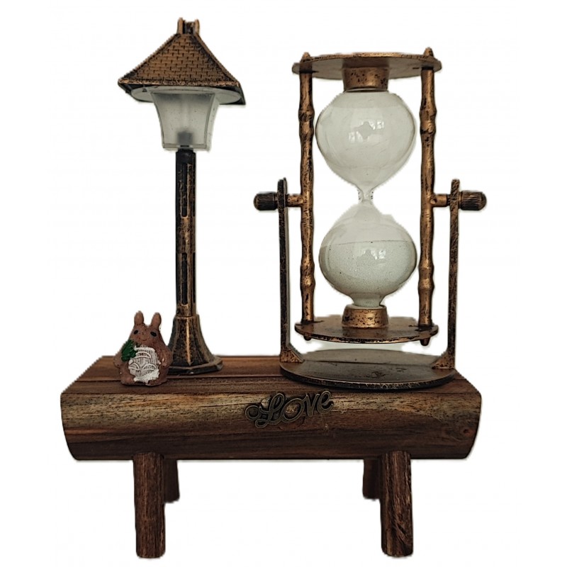 Clepsidra cu nisip Decoratiune suport lemn