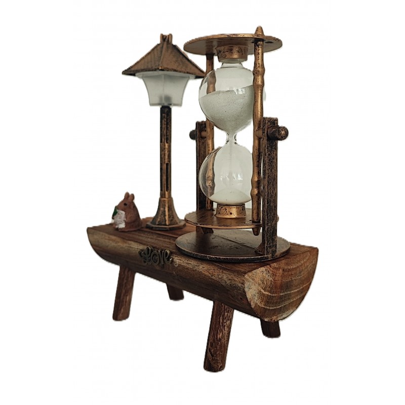 Clepsidra cu nisip Decoratiune suport lemn