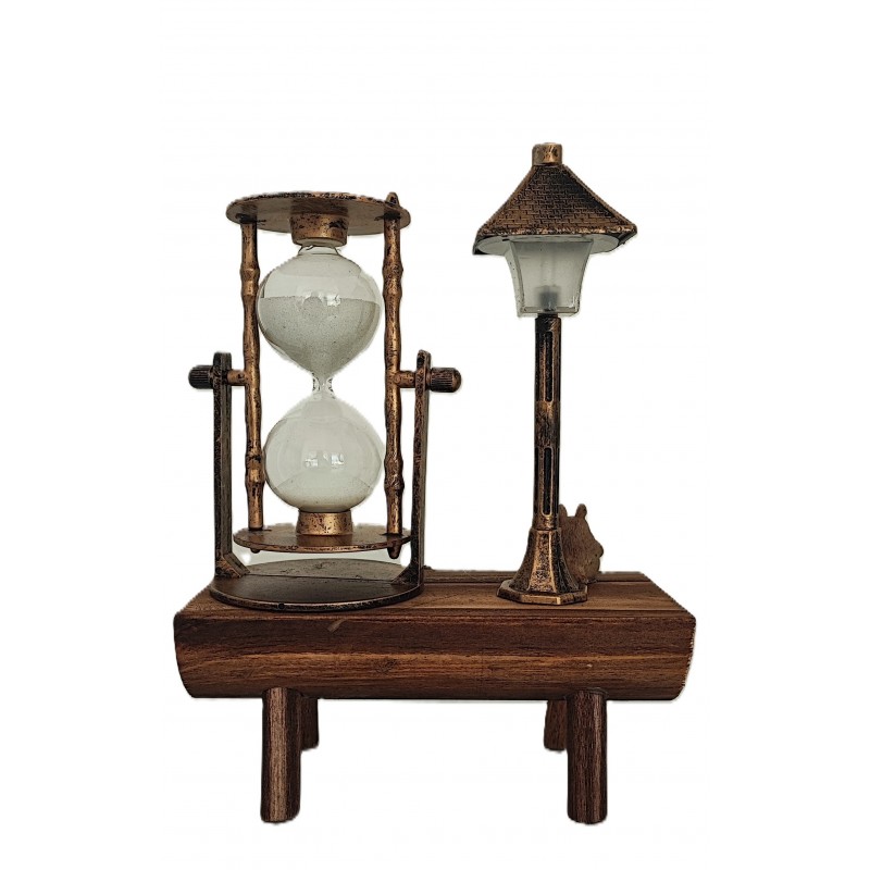 Clepsidra cu nisip Decoratiune suport lemn