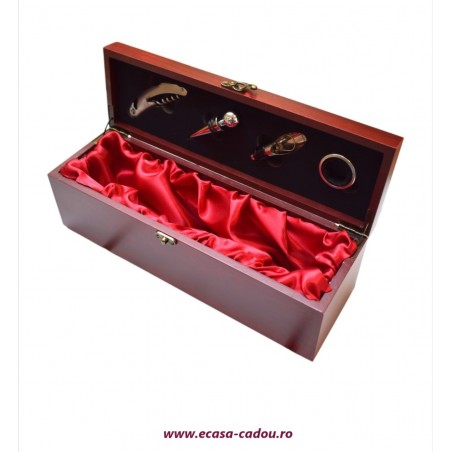 Cutie din lemn pentru vin cu accesorii