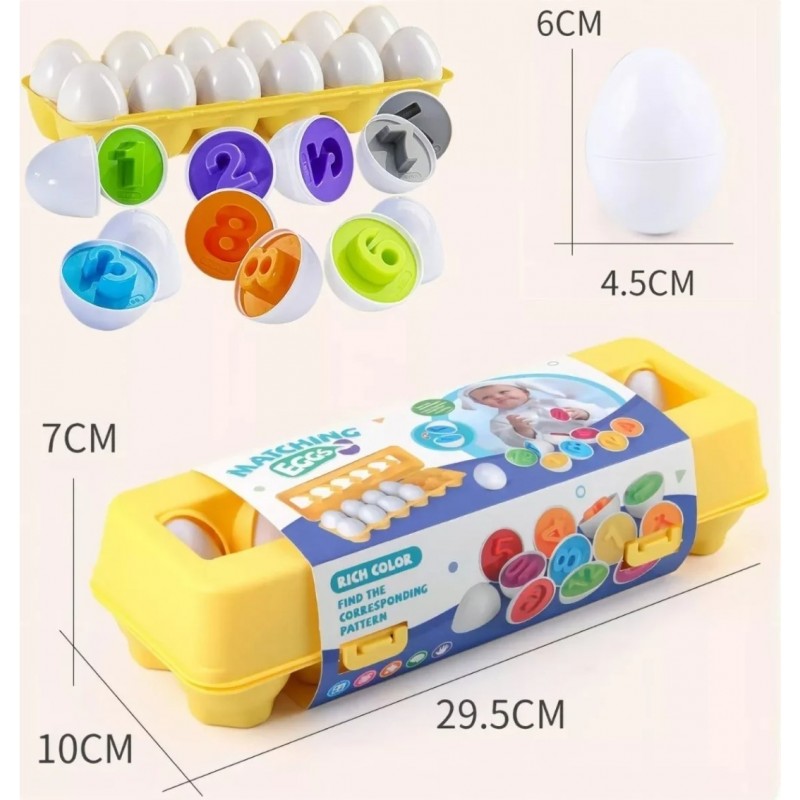 Joc educativ,Potriveste Cifre,12 Forme tip Ou