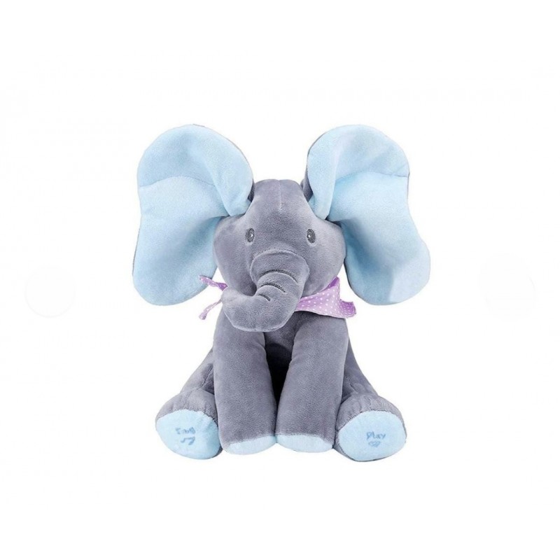 Jucarie Plus Elefantul Cucu Bau,Gri/Albastru