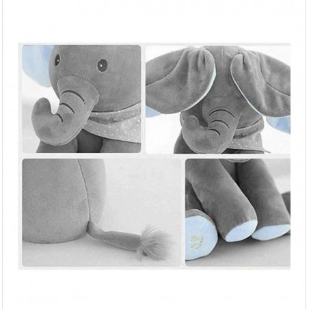 Jucarie Plus Elefantul Cucu Bau,Gri/Albastru