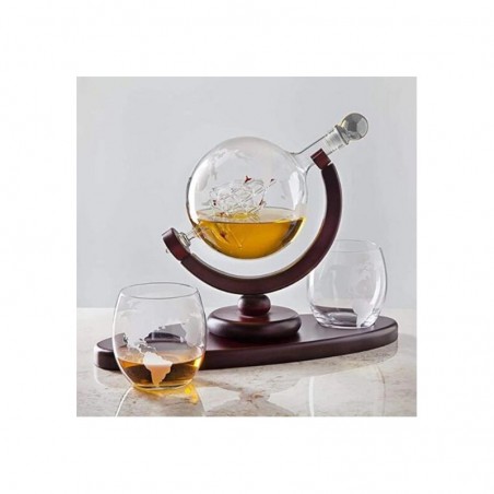Set cadou Decantor Glob cu 2 pahare