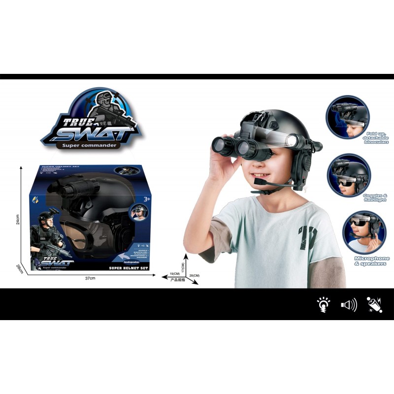 Joc de rol,Casca soldat cu lanterna ,binoclu si statie SPECIAL FORCES