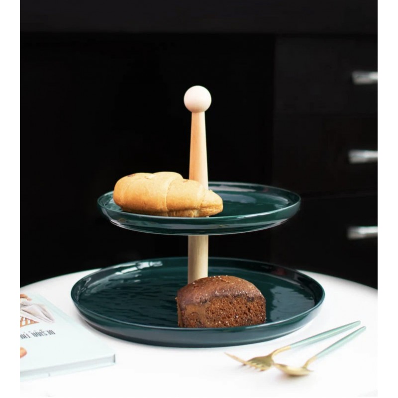 Suport etajat din ceramica pentru prajituri sau gustari