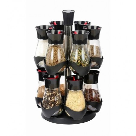 Set condimente cu 12 recipiente,suport rotativ