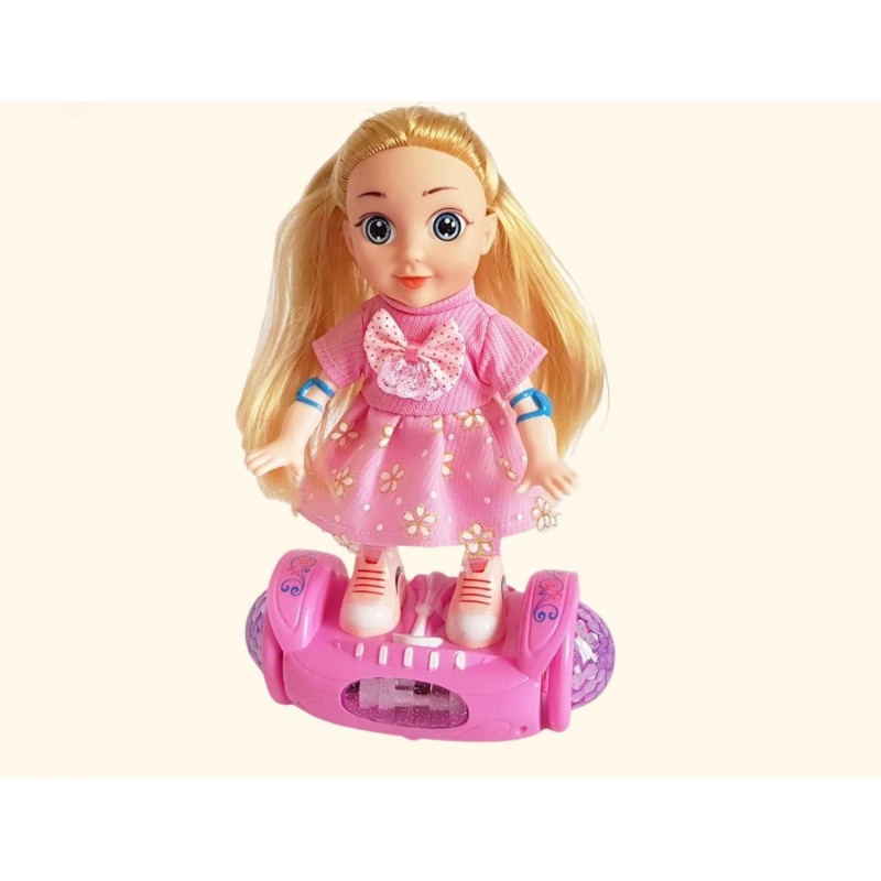 Papusa pe Hoverboard cu lumini si sunete