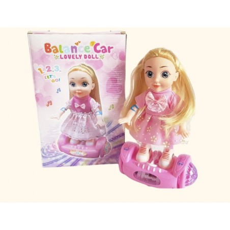 Papusa pe Hoverboard cu lumini si sunete