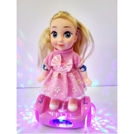 Papusa pe Hoverboard cu lumini si sunete
