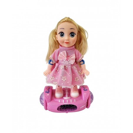 Papusa pe Hoverboard cu lumini si sunete