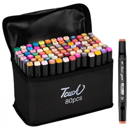 SET 80 DE CARIOCI/MARKERE PROFESIONALE,CAP DUBLU