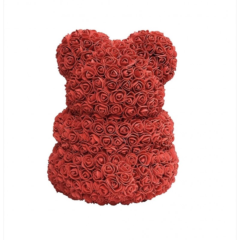 Ursulet Rosu din Trandafiri 35 cm