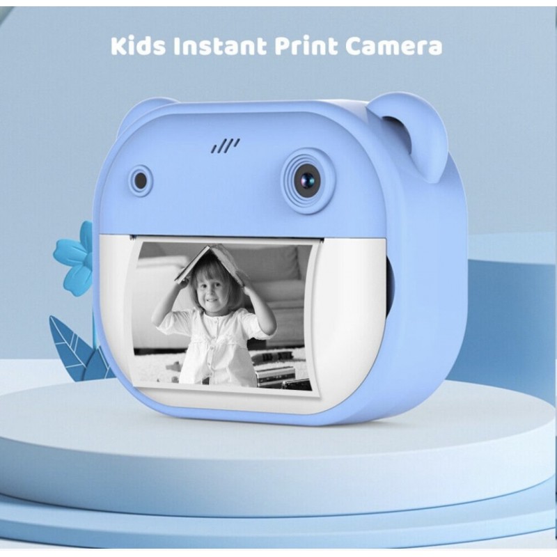 Mini camera foto-video pentru copii cu imprimare instantanee