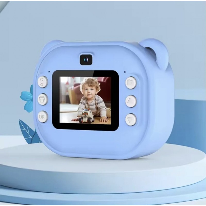 Mini camera foto-video pentru copii cu imprimare instantanee