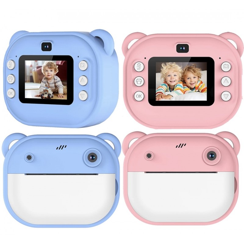 Mini camera foto-video pentru copii cu imprimare instantanee