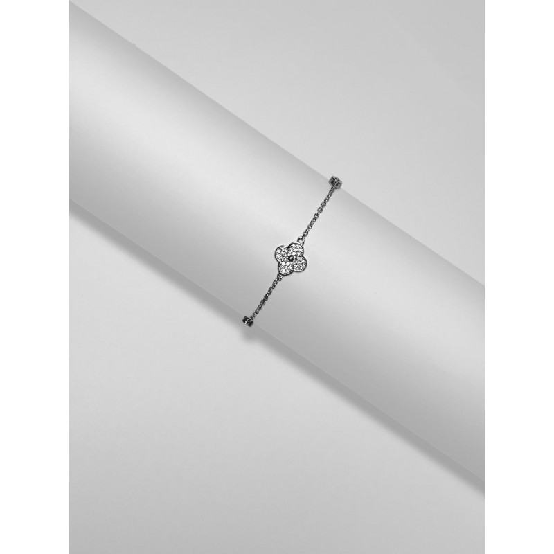 Bratara Argint 925 Pandantiv Trifoi cu pietre