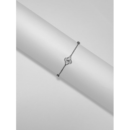 Bratara Argint 925 Pandantiv Trifoi cu pietre