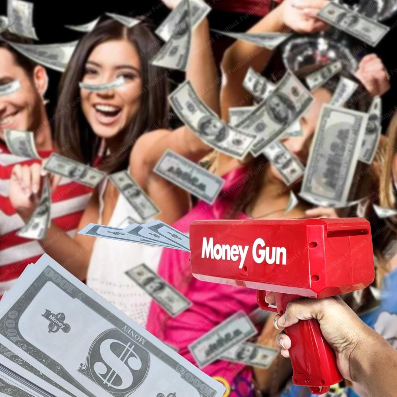 Pistol de aruncat bani,bancnote false pentru petreceri,Money Gun