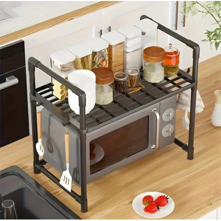 Suport Cuptor Microunde ,Raft Depozitare Negru