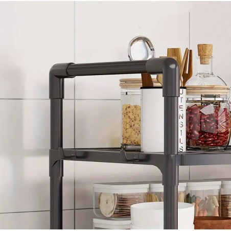 Suport Cuptor Microunde ,Raft Depozitare Negru