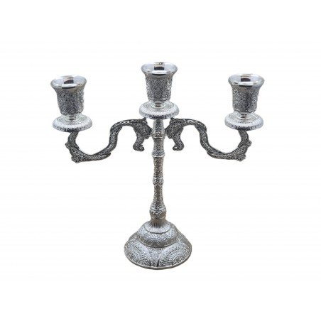 Sfesnic lumanari cu trei brate argintat
