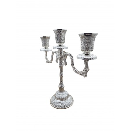 Sfesnic lumanari cu trei brate argintat