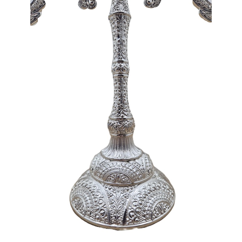 Sfesnic lumanari cu trei brate argintat