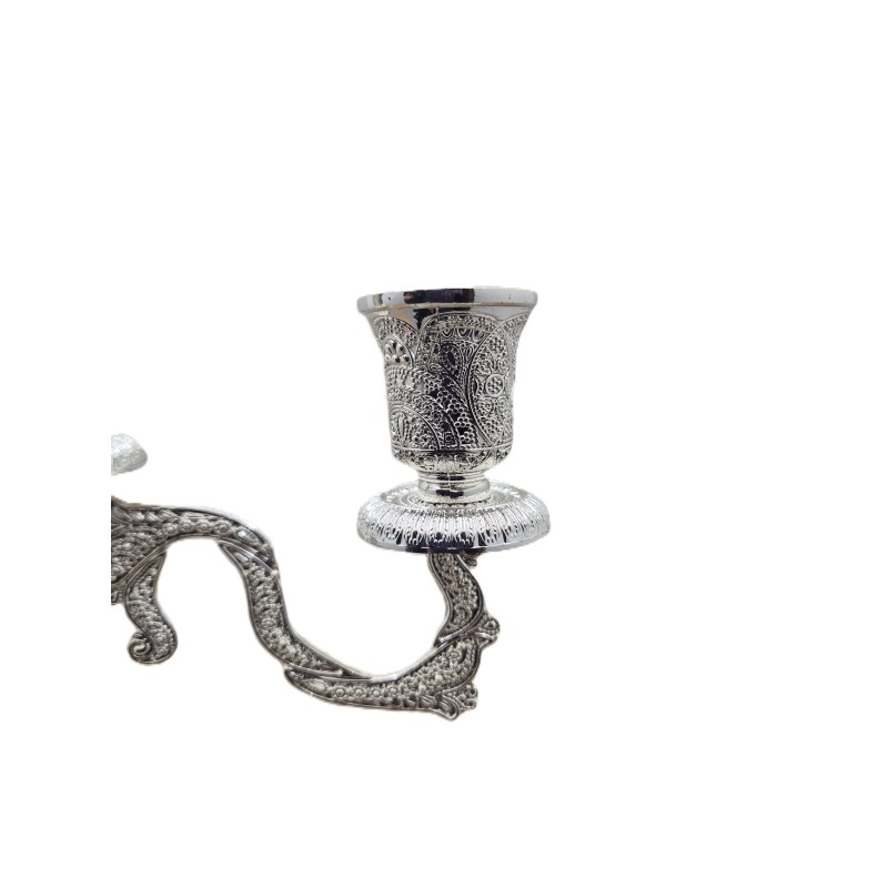 Sfesnic lumanari cu trei brate argintat