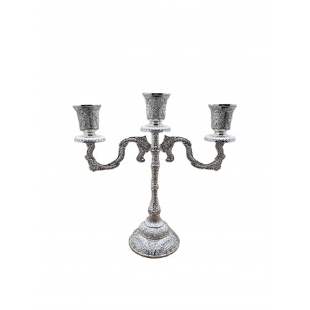 Sfesnic lumanari cu trei brate argintat