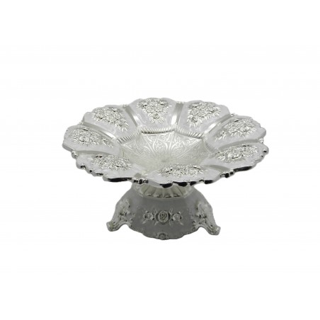 Fructiera platou cu picior,argintata