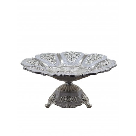 Fructiera platou cu picior,argintata