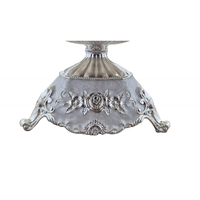 Fructiera platou cu picior,argintata