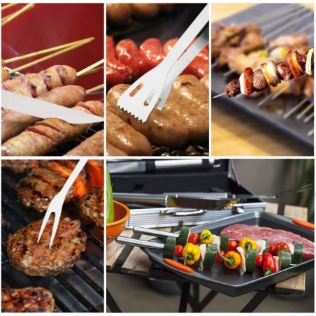 Set ustensile pentru gratar 13 piese din inox