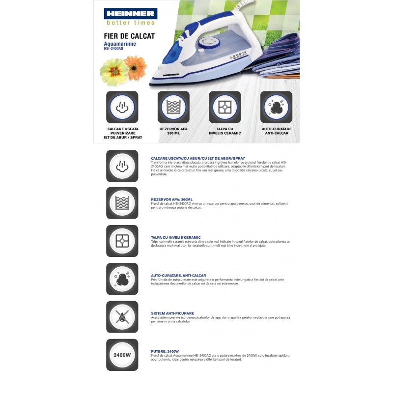 Fier de calcat Aquamarinne