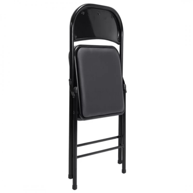 SET 6 SCAUNE PLIABILE TAPITATE PIELE ECOLOGICA,CADRU MEATLIC