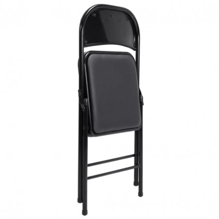 SET 6 SCAUNE PLIABILE TAPITATE PIELE ECOLOGICA,CADRU MEATLIC