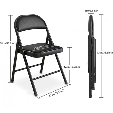 SET 6 SCAUNE PLIABILE TAPITATE PIELE ECOLOGICA,CADRU MEATLIC