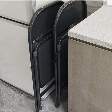 SET 6 SCAUNE PLIABILE TAPITATE PIELE ECOLOGICA,CADRU MEATLIC