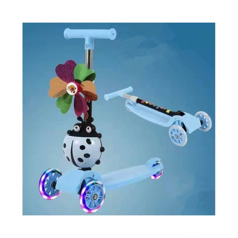 Trotinetă pentru copii cu morișcă de vânt-Albastru