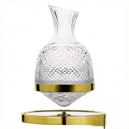 Decantor de Vin Cristal cu Suport Rotativ Magnetic – Cadou de Lux Elegant