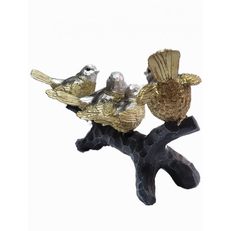 STATUETA DECORATIVA , PASARI PE O RAMURA 30 CM