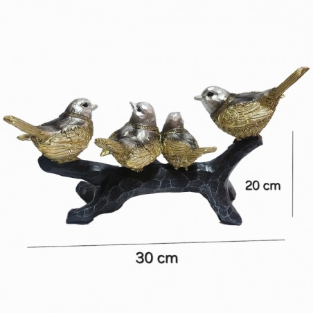 STATUETA DECORATIVA , PASARI PE O RAMURA 30 CM
